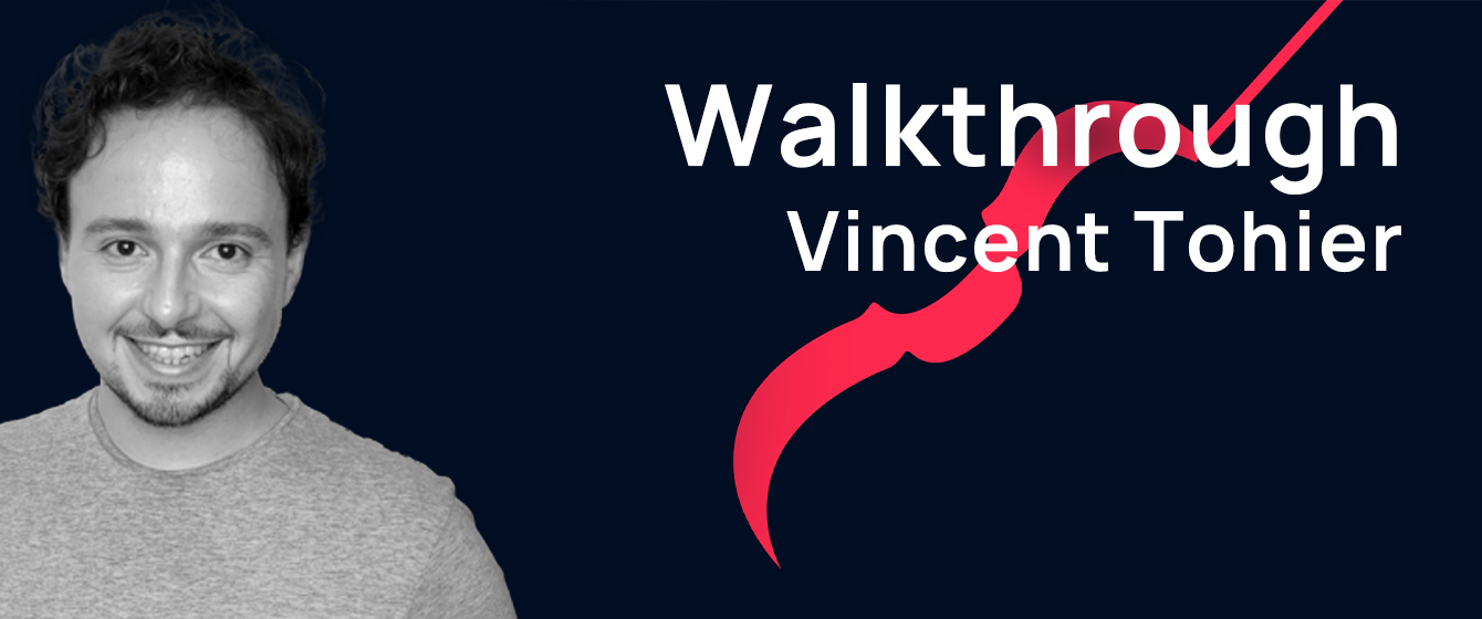 Vincent Tohier Walkthrough website banner with a smiling man in a grey shirt and black text on a dark blue background.