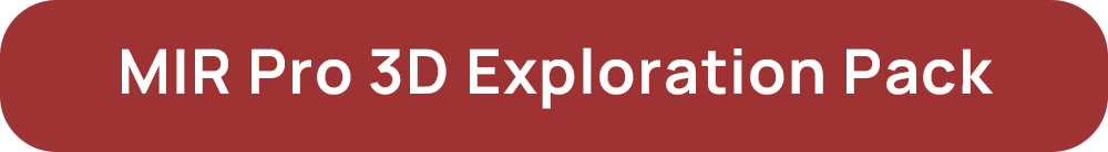Headline: MIR Pro 3D Exploration Pack in white text on a red background.