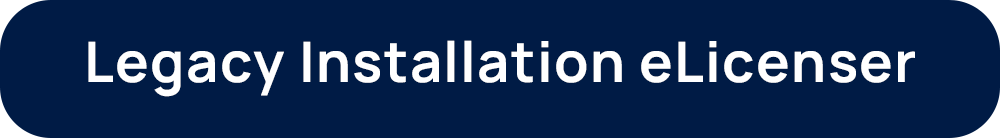 Legacy Installation eLicenser text on a dark blue background describing software installation and licensing.